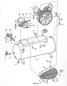 Tank Parts Diagram and Parts List for TK-630821H  Campbell Hausfeld Compressor